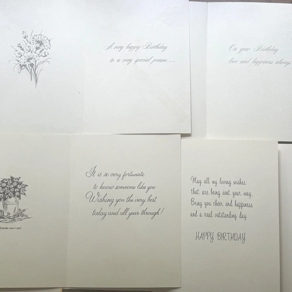 Lot 6 Vintage Heartland Classic Birthday Greeting Cards Floral Plaid Springtime